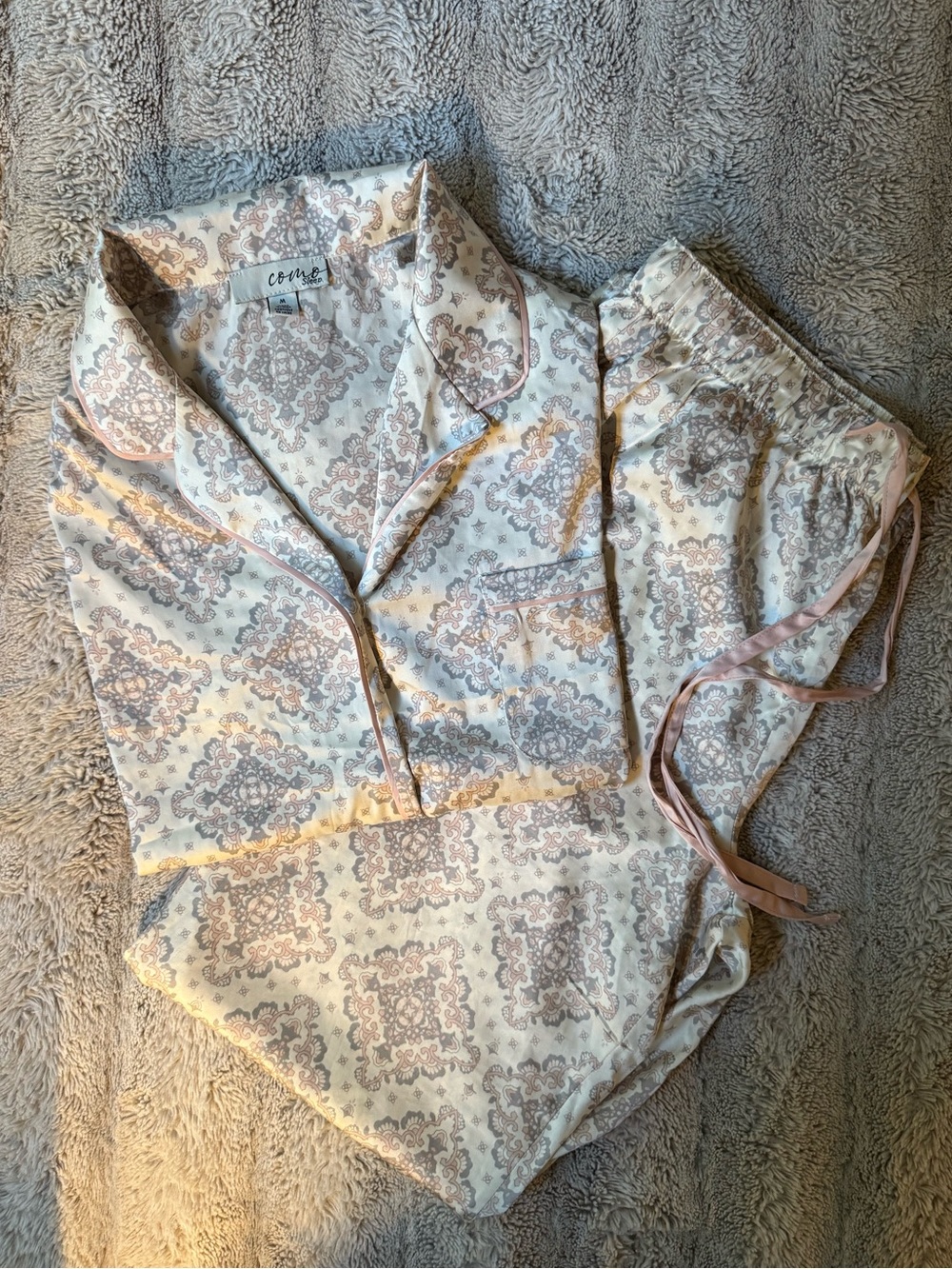 Como Sleep Satin Paisley Pajama Set
